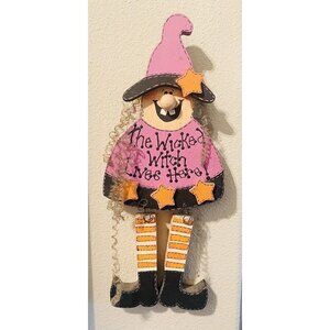 Witch Wall Hanging 15” Wicked Witch Lives Here Handmade Plaque Wood Halloween